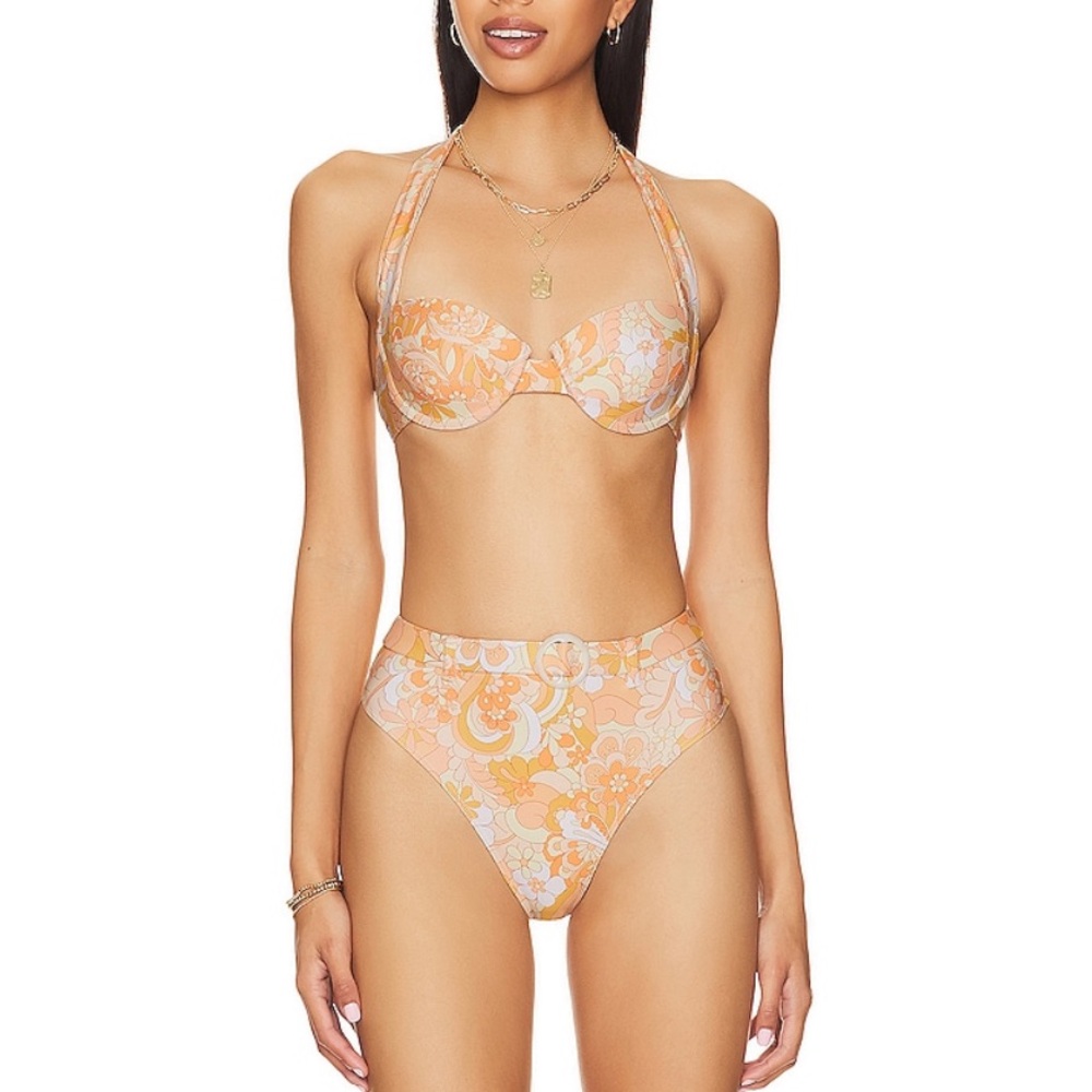 NWT Bundle! TULAROSA and Nori Top and High Waist Bottom in Orange Retro Paisley
